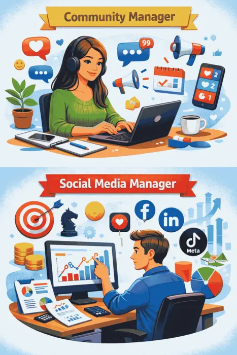 Community manager ou social media manager : quel métier choisir en stage ou alternance ?